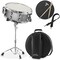 Ashthorpe Snare Drum Set with Remo Head - Student Beginner Kit with Stand, Padded Gig Bag, Practice Pad, Neck Strap, and Sticks